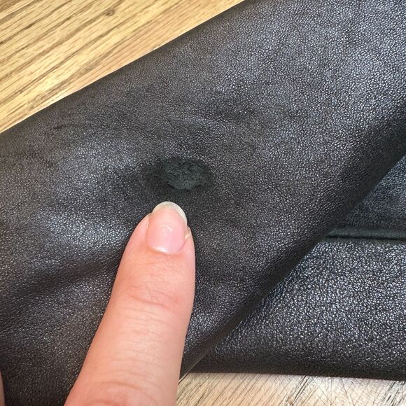 Woman's Medium Soft Leather Genuine Lambskin Coat With Hood Worthington Black - Picture 11 of 11